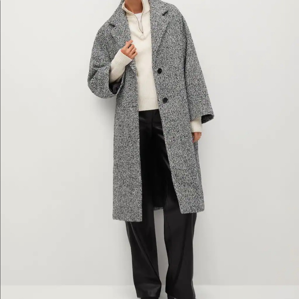 Mango warm wool coat oversize fit Size S-M